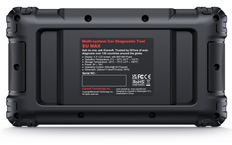iCarsoft EU MAX – Felkodsläsare för 37 europeiska bilmärken med ECU-kodning och aktiva tester