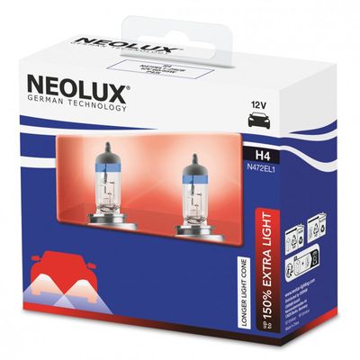 H4 halogenlampor 60/55W Neolux Extra Light +150%