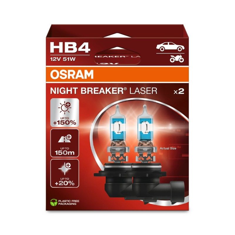 Halogenlampor HB4 - 9006 Night breaker Laser 2-pack