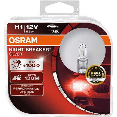 H1 12V 55W night breaker silver 2-pack
