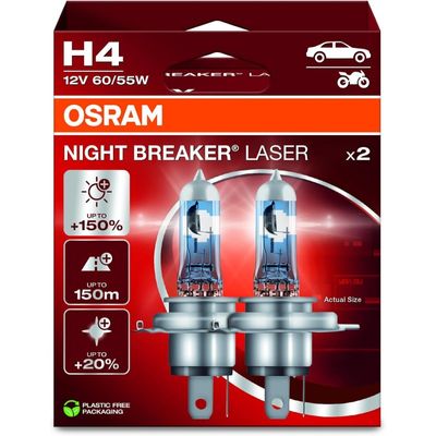 Night Breaker Laser H4 +150% 2-pack