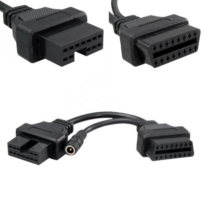 12 Pin till OBD2 Diagnostisk Adapterkabel för Mitsubishi Hyundai