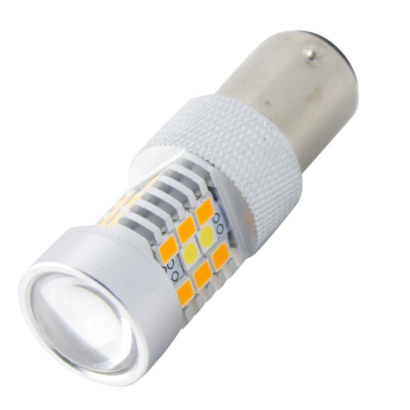 BAY15D 1157 Dual color Vit Amber 28 smd led lampa 2pack