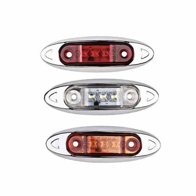 Sidomarkeringsljus 3 led kromsarg 2-pack