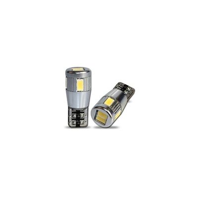 Led diod lampa T10 W5W 6st 5630 SMD Xenonvit Canbus