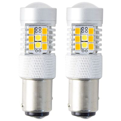 BAY15D 1157 Dual color Vit Amber 28 smd led lampa 2pack
