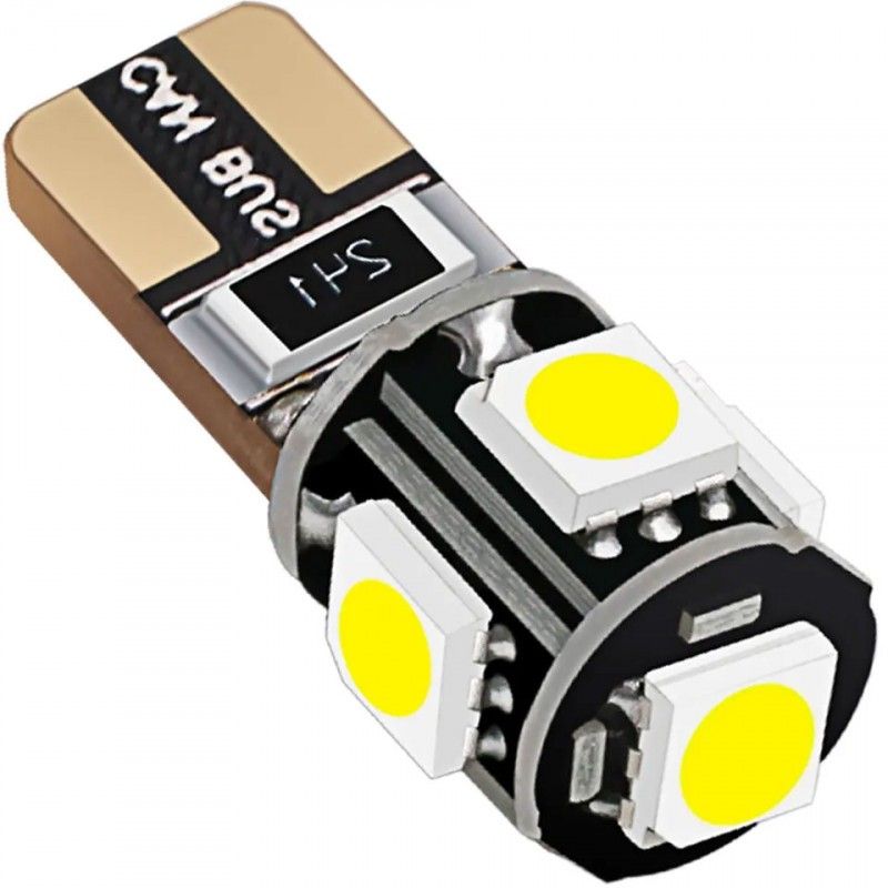 Led diod lampa T10 W5W 5 st 5050 SMD dioder canbus 2-pack