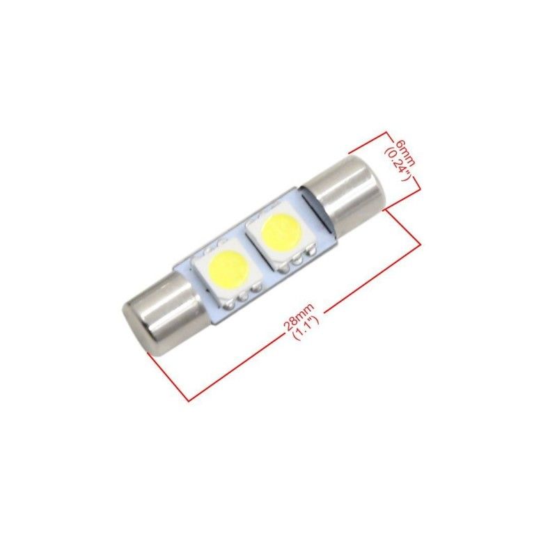 Led Spollampa Festoon SV85 C5W 2 5050 SMD 28mm