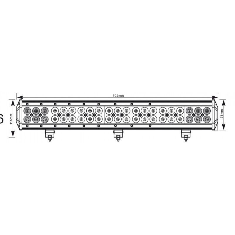 Led extraljusramp 126W COMBO