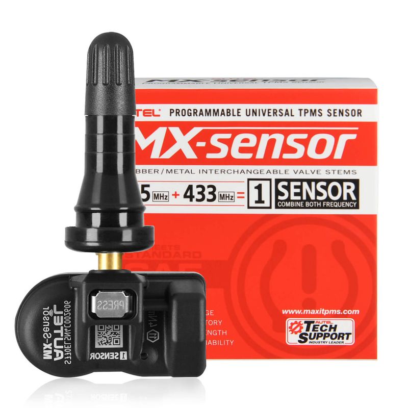 Autel MX-Sensor 2-in-1 TPMS Däcktryckssensor 315MHz + 433MHz med Gummiventil