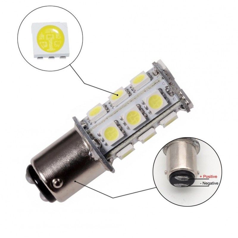 Led diod lampa BA15d 2-pack