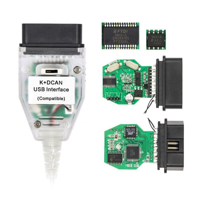 FTDI FT232RL Chip K CAN DCAN Interface OBD2 diagnoskabel för BMW bildiagnostikverktyg