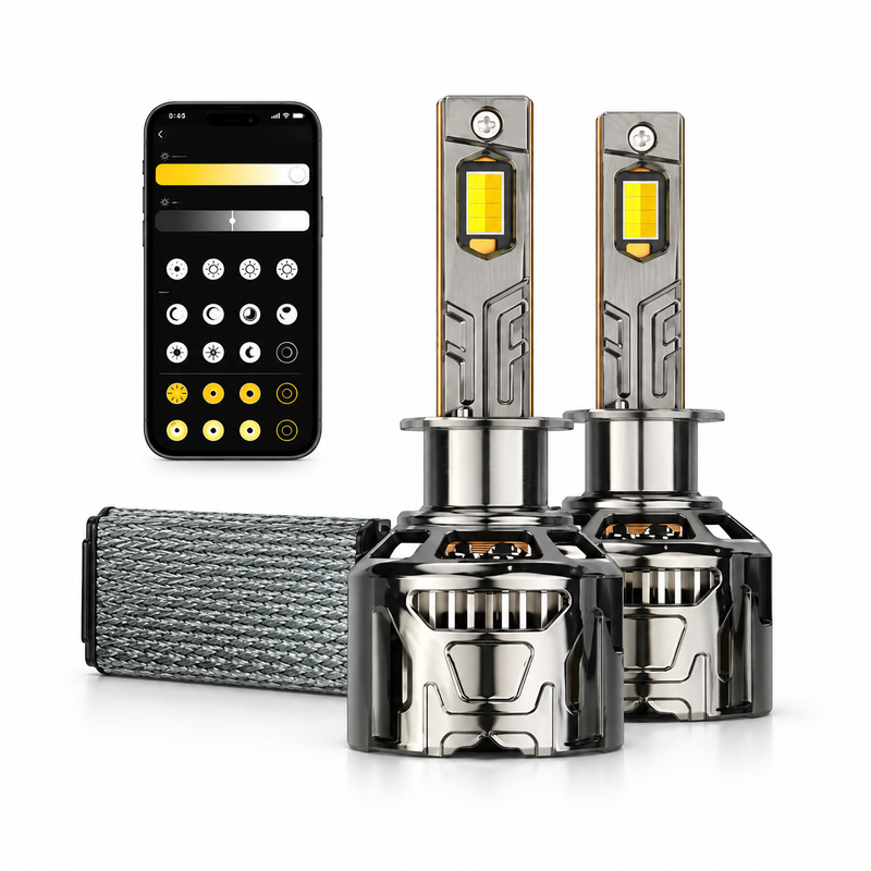 Xenonhuset H1 LED-lampor med Bluetooth – justerbar färgtemperatur, 2-pack