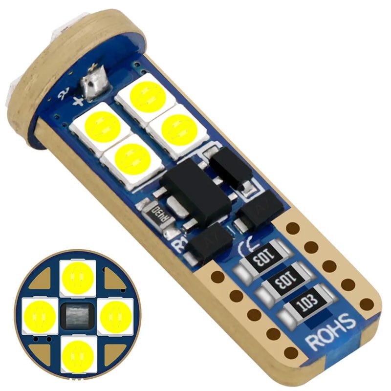 LED diodlampa T10  W5W med Canbus 12 st Samsung dioder xenonvit