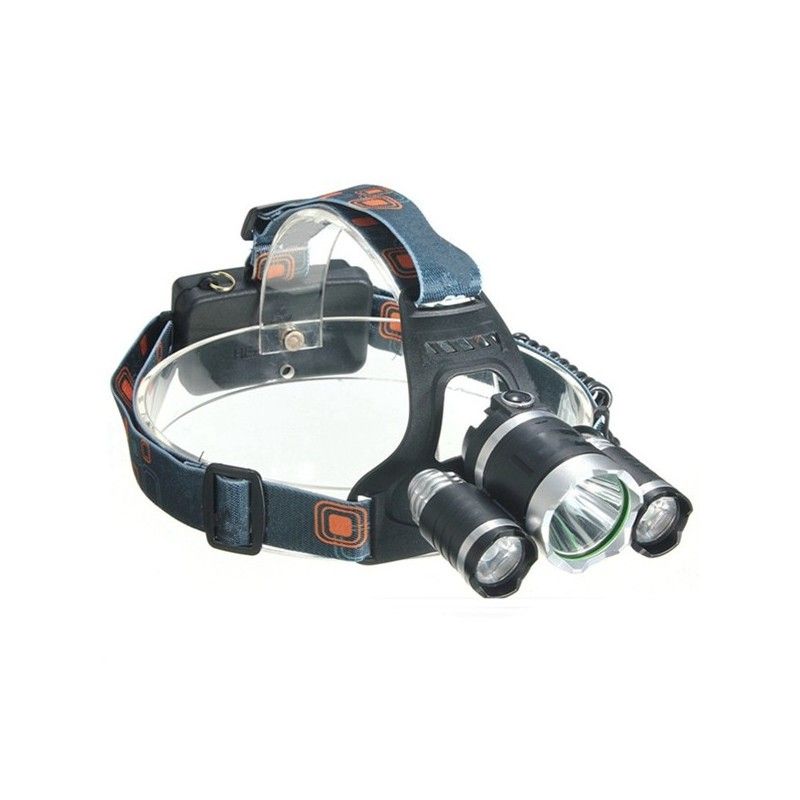 Pannlampa XML T6 LED Uppladdningsbar med adapter batteri