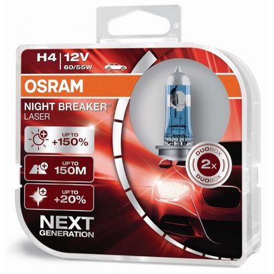H4 55/60W night breaker laser 150 2-pack