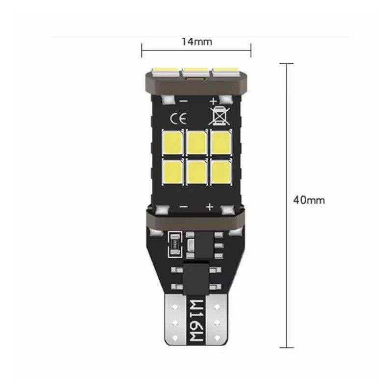T15 W16W LEDlampa 921 800LM backljus