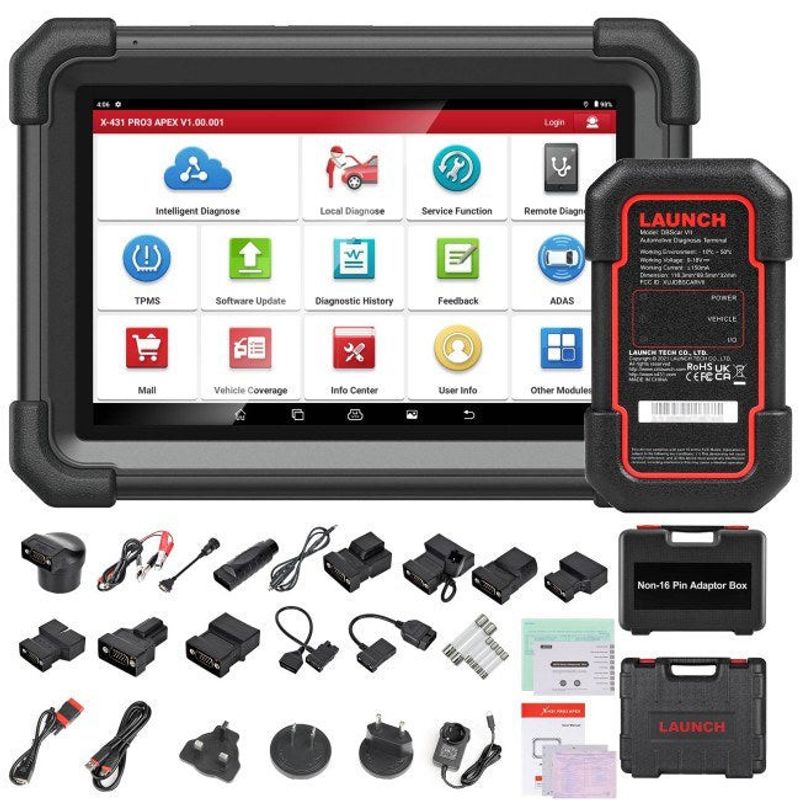 Launch X431 PRO3 APEX 10,1” – Professionellt OBD2-diagnosverktyg med ECU-kodning, dubbelriktad styrning, 37+ servicefunktioner, CAN FD och DoIP
