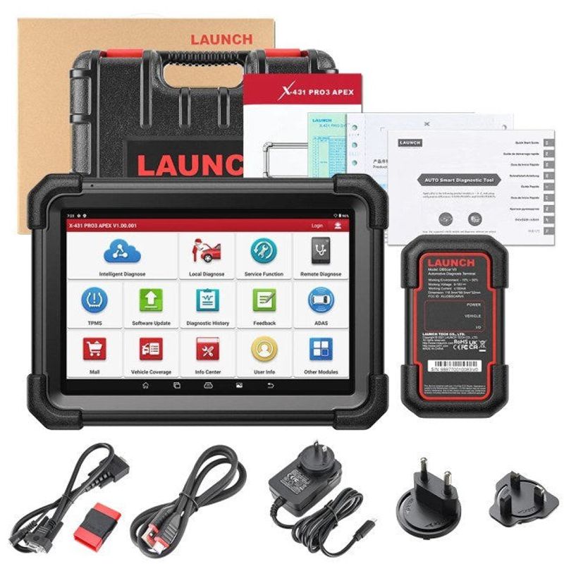 Launch X431 PRO3 APEX 10,1” – Professionellt OBD2-diagnosverktyg med ECU-kodning, dubbelriktad styrning, 37+ servicefunktioner, CAN FD och DoIP