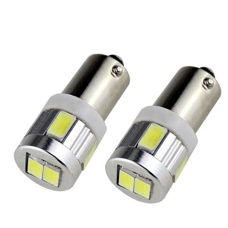 Led diod lampa Bax9s H6W 6st 5630 SMD Xenonvit