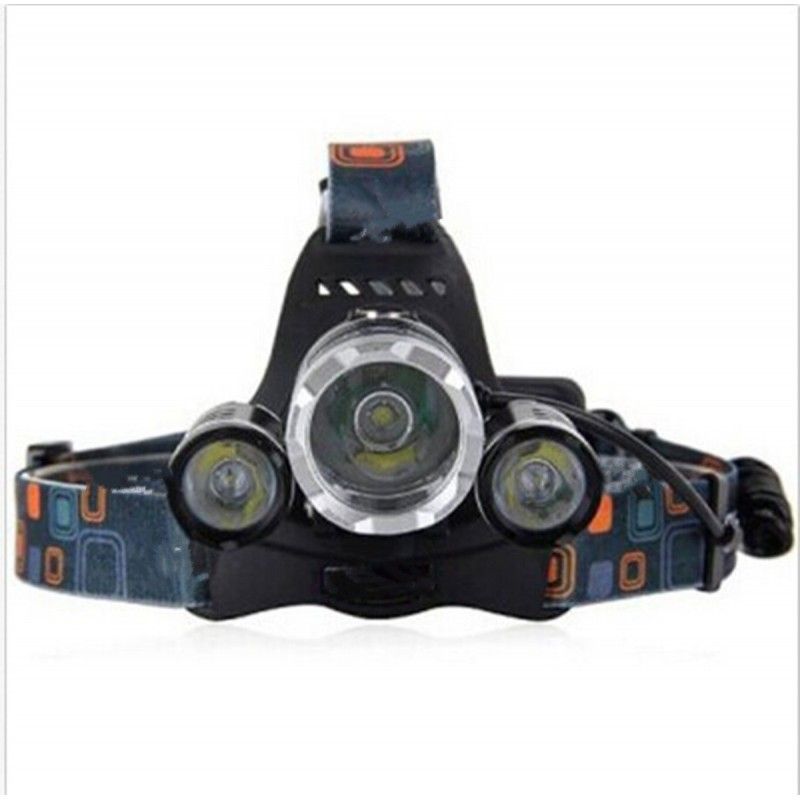 Pannlampa XML T6 LED Uppladdningsbar med adapter batteri