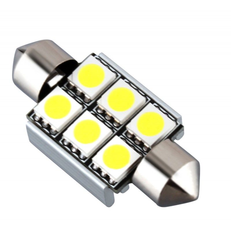 Led diodlampa SV85 C5W Spollampa Festoon 36 mm Canbus 6 SMD 2-pack