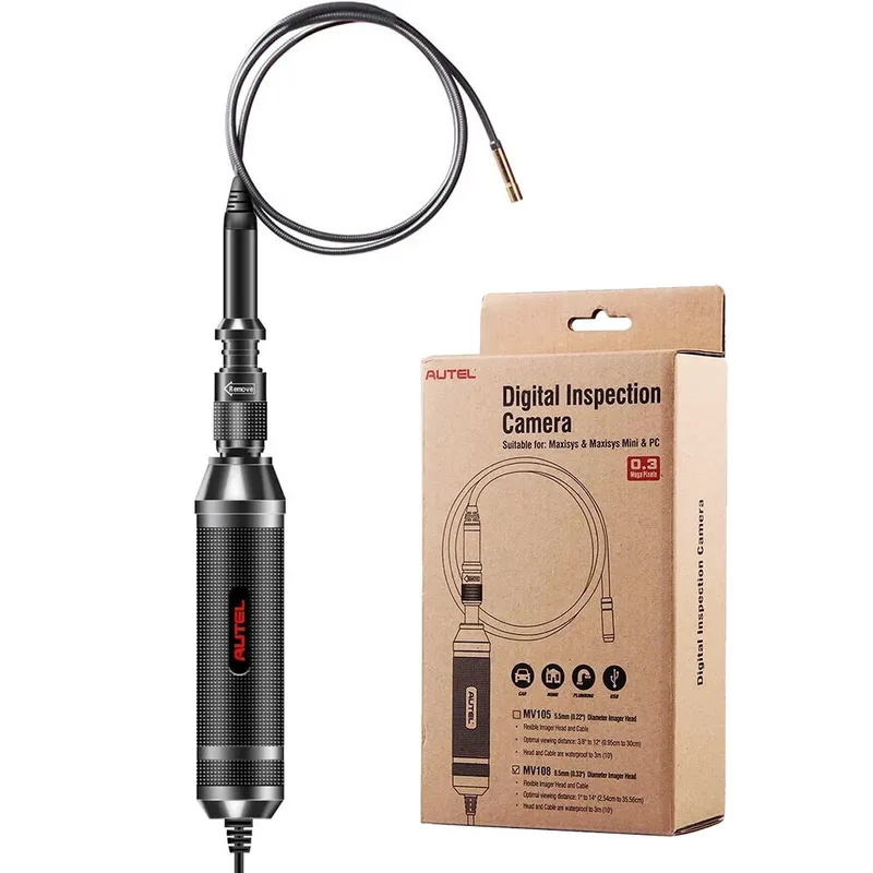Autel MaxiVideo MV105S Inspektionskamera – 5,5 mm Endoskop för MaxiSys & OTOFIX | USB-inspektionskamera med LED-belysning