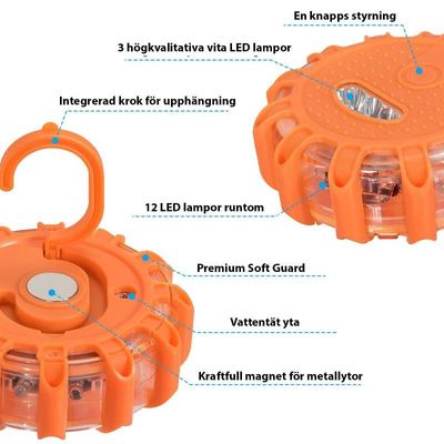 Batteridriven blinkande roterande varningslampa Road Flare LED