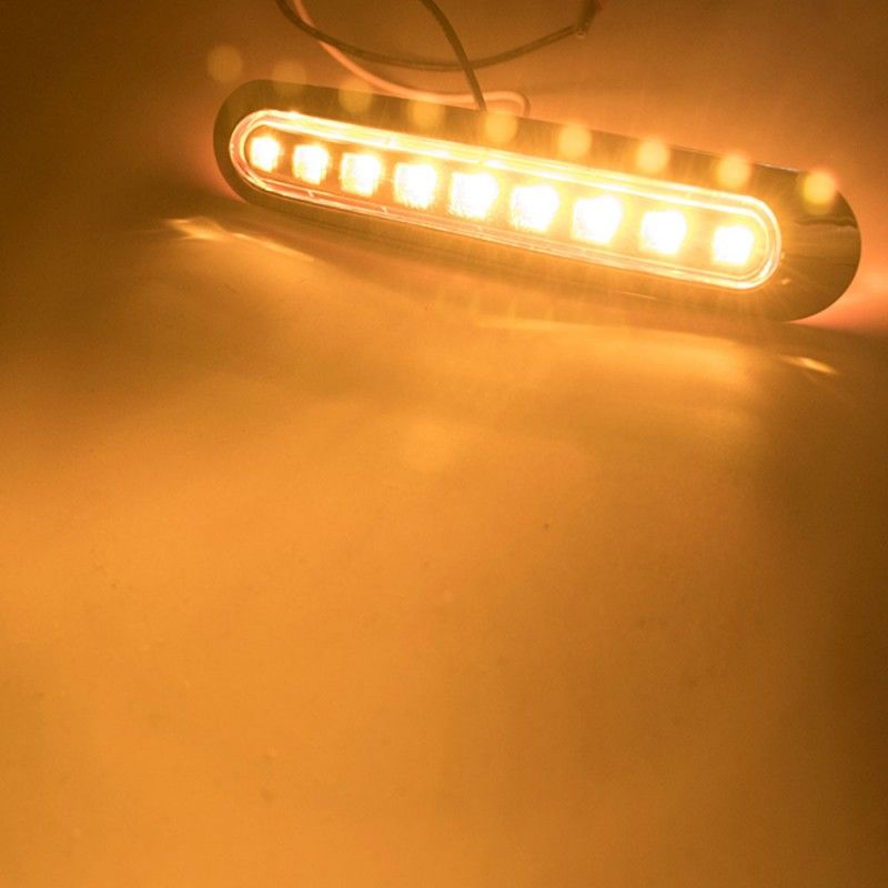 Sidomarkeringsljus med 9 LED Chromesarg