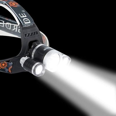 Pannlampa XML T6 LED Uppladdningsbar med adapter batteri