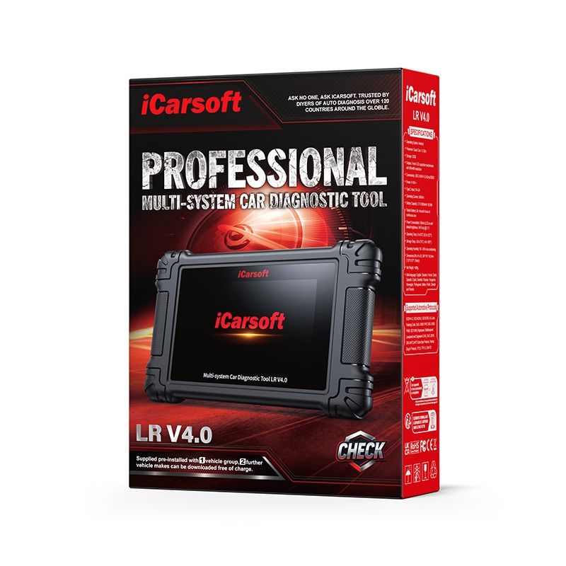 iCarsoft LR V4.0 Felkodläsare för LandRover & Jaguar + 2 märken | WiFi & 5" Touchskärm