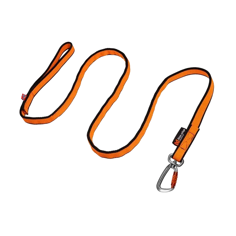 Non-stop Bungee Leash Svart/Orange 2.0m