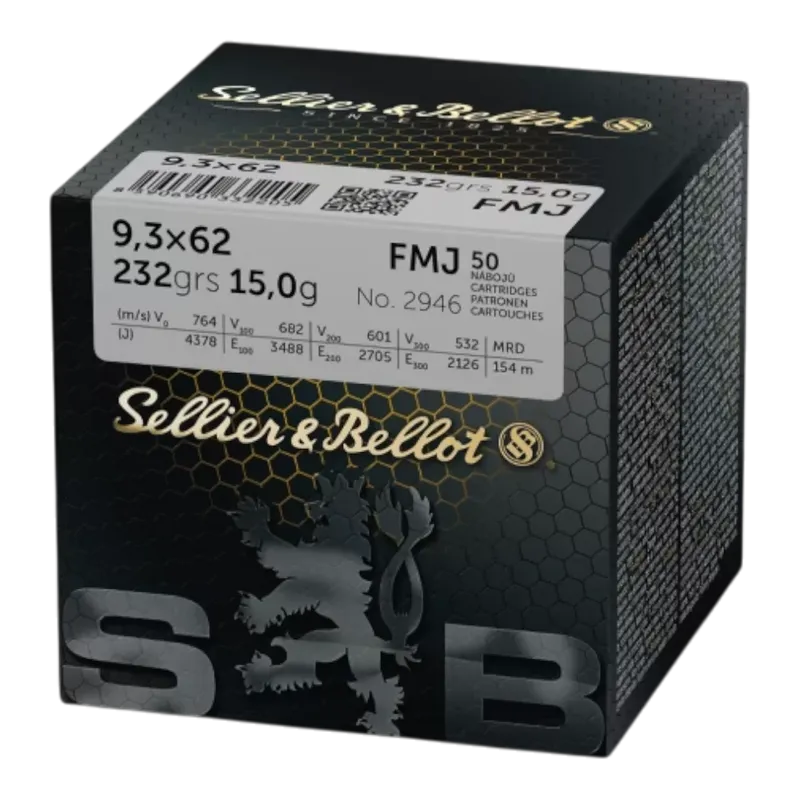 Sellier & Bellot 9,3x62 FMJ 232grs/15g