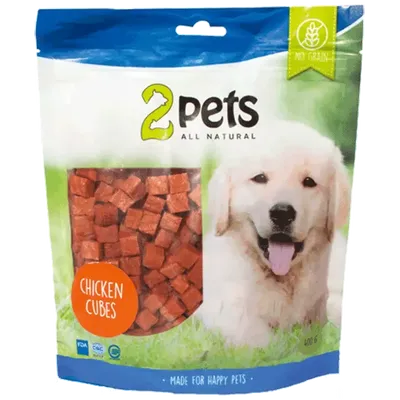 2pets Dogsnack Chicken Cubes 400 g