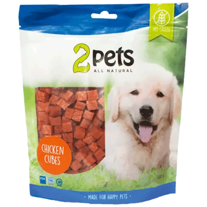 2pets Dogsnack Chicken Cubes 400 g
