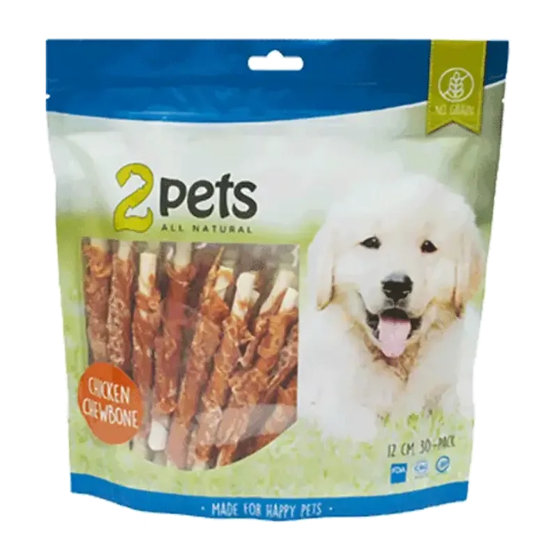 2pets Tuggpinne m kycklingfilé 12cm 30-pack 400g