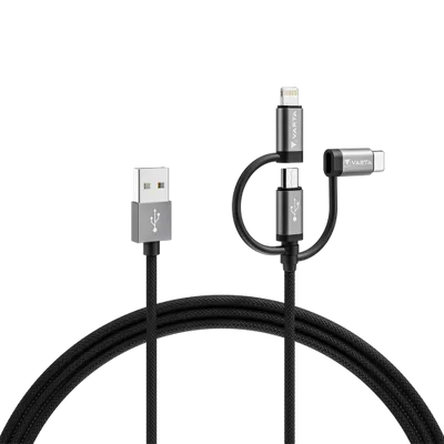Varta Laddkabel 3in1 USB A till USB C/Micro/Lightning
