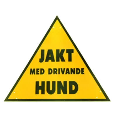 Varningsskylt drivande hund