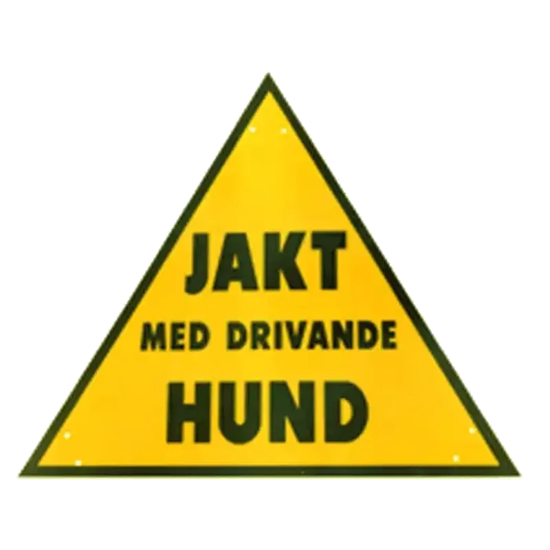 Varningsskylt drivande hund