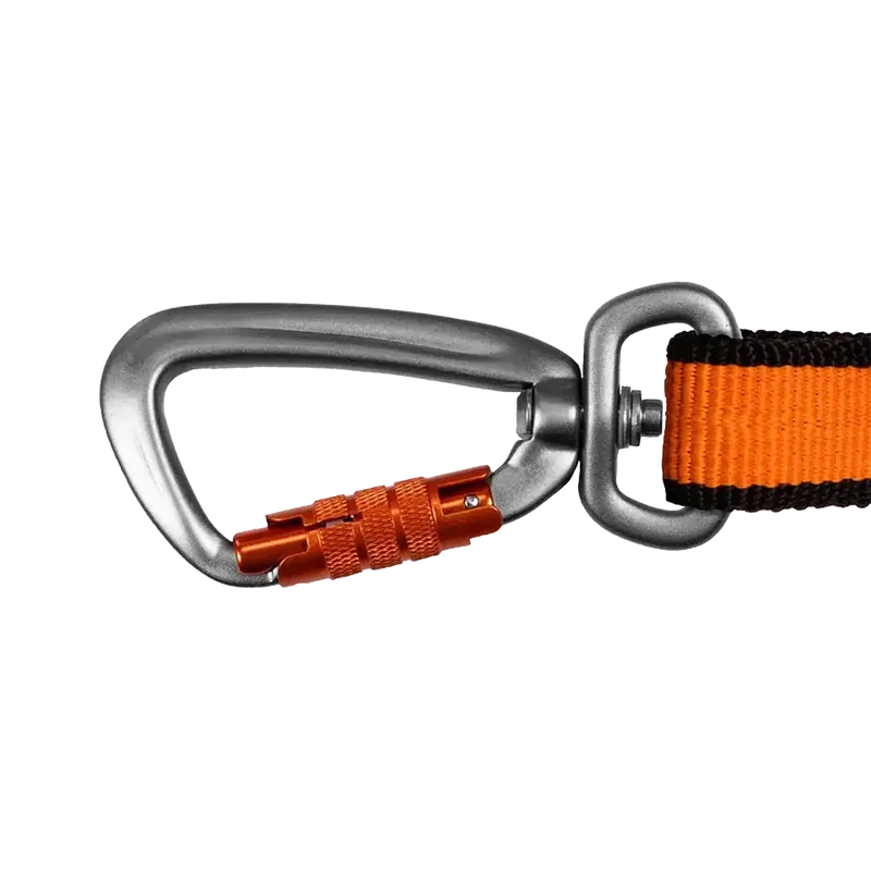 Non-stop Bungee Leash Svart/Orange 2.0m