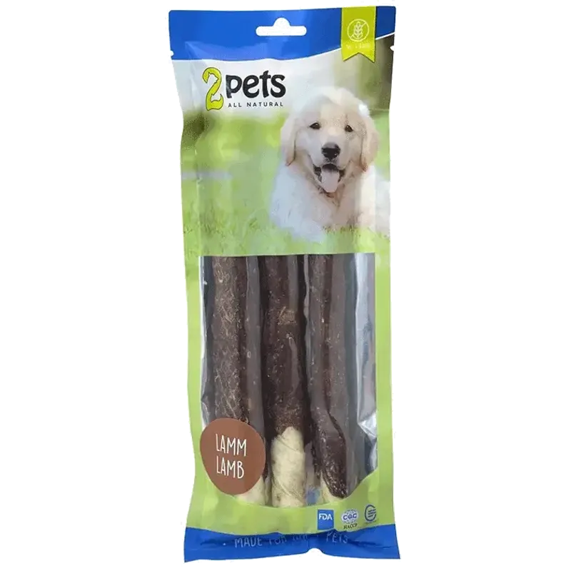 2pets Tuggrulle m lamm 28cm 3-pack 250g
