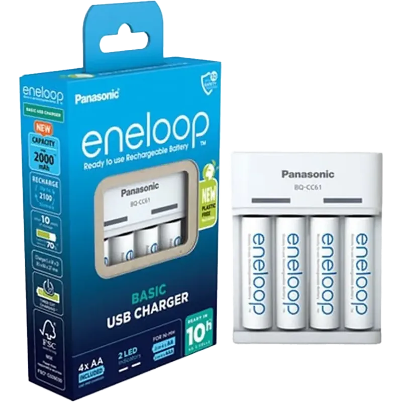 Panasonic Eneloop BQ-CC61 USB-laddare