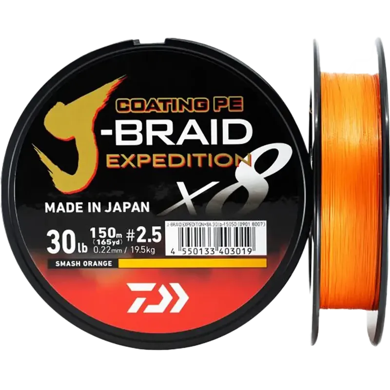 Daiwa J-Braid Expedition x8E 150m Smash Orange Siima
