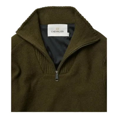 Chevalier Loxley Windblocker Wool Pullover Forest Green