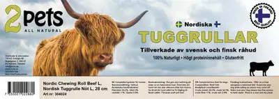 2pets Nordisk Tuggrulle med nöt, 28 cm