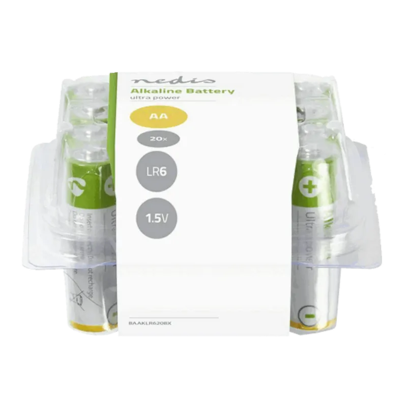 Nedis Alkaliska AA Batterier 20-pack