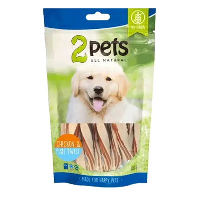 2pets Dogsnack Chicken&Fish Twist 100 g