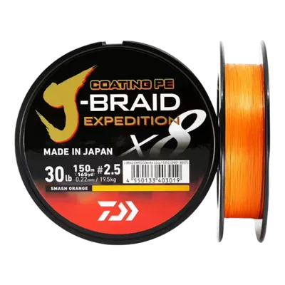 Daiwa J-Braid Expeditionx8E 0.16mm-150m Smash Orange