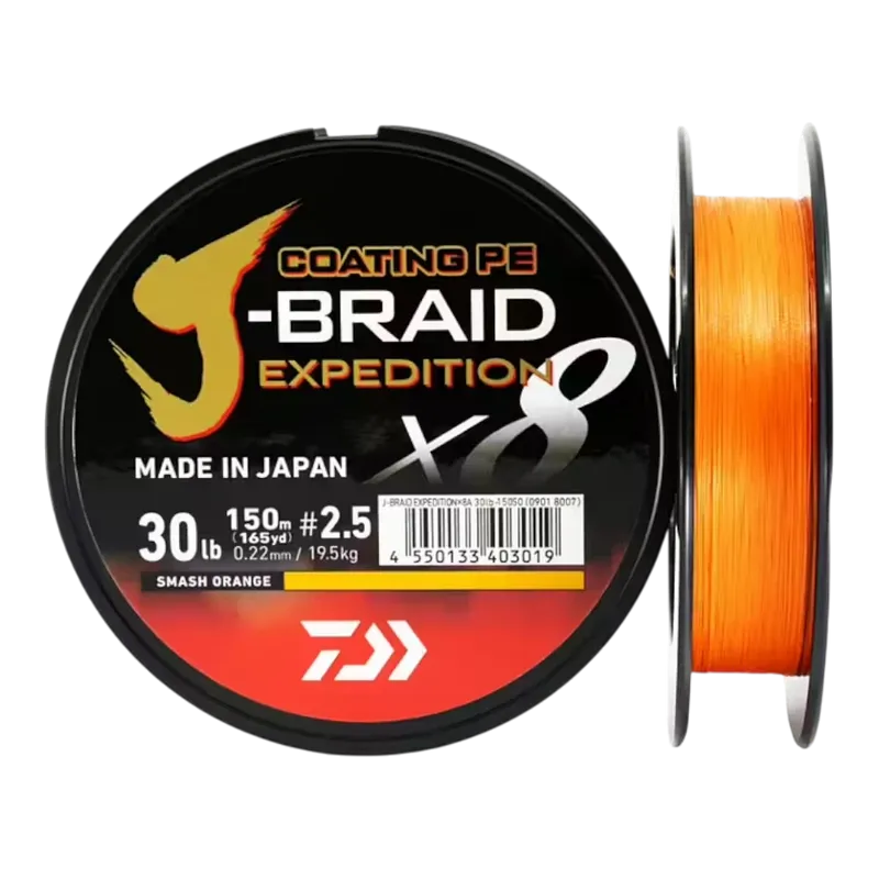 Daiwa J-Braid Expedition x8E 0.13mm-150m Smash Orange