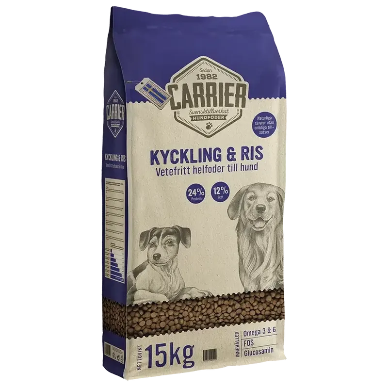 Carrier Kana & Riisi koiranruoka 15 Kg